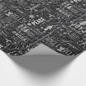 Chalkboard kersttypografie omslagpapier cadeaupapier (Hoek)