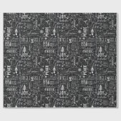 Chalkboard kersttypografie omslagpapier cadeaupapier (Vlak)