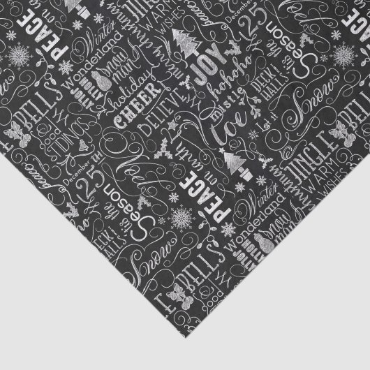 Chalkboard kersttypografisch weefselpapier tissuepapier (Detail)
