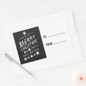 CHALKBOARD KERSTVAKANTIE CADEAUBONNEN RECHTHOEKIGE STICKER (Envelop)
