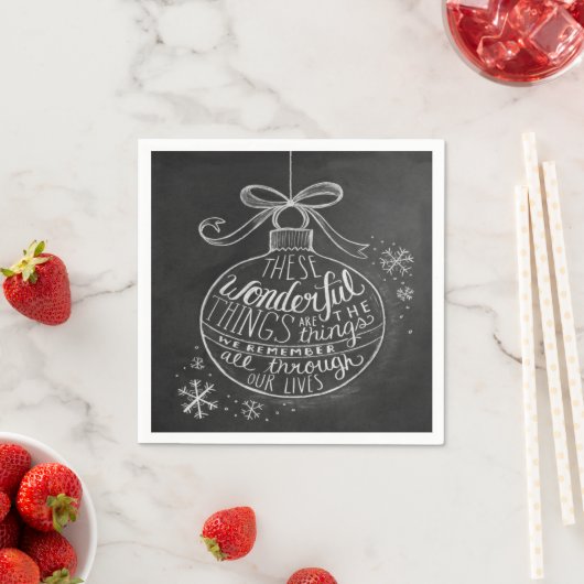 Chalkboard kerstvakantie Ornament servetten (Insitu)