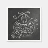 Chalkboard kerstvakantie Ornament servetten (Voorkant)