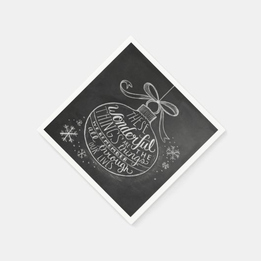 Chalkboard kerstvakantie Ornament servetten (Hoek)