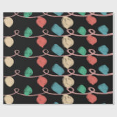 Chalkboard kerstverlichting Doodles Cadeaupapier (Vlak)