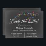 Chalkboard Kerstverlichting feestdag nodigt uit Kaart<br><div class="desc">Chalkboard-kerstverlichting,  Dek de zalen,  Vakbakkerscocktails,  kerstfeestdag uitnodiging</div>