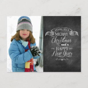 Chalkboard kerstwensen feestdagenkaart