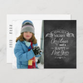 Chalkboard kerstwensen feestdagenkaart (Voorkant / Achterkant)