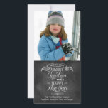 Chalkboard Kerstwish Feestdagenkaart<br><div class="desc">De groeten van de feestdag worden getoond op dit unieke krijtbordstijl Kerstmis en de fotokaart van Nieuw Jaar. Typografie die op een bord lijkt, wordt onder een banner gerangschikt om je beste te sturen. Aanpassen met uw eigen naam of bericht. Voeg je foto hierboven toe. Beschikbaar met overeenkomende producten. com!...</div>