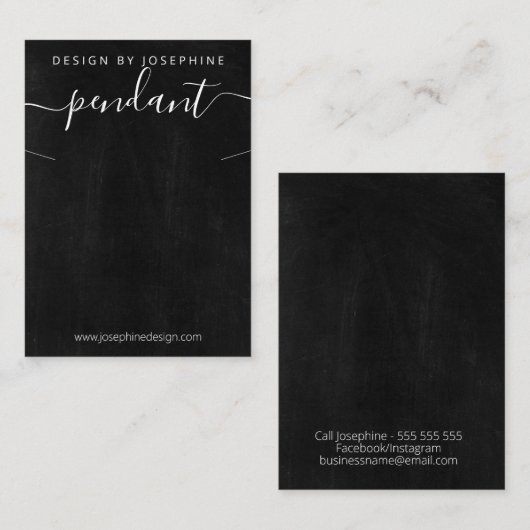 Chalkboard Ketting Pendant display Visitekaartje (Voorkant / Achterkant)