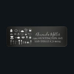 Chalkboard Keuken Vrijgezellenfeest Retouradres Etiket<br><div class="desc">Chalkboard Keukengereedschap retour adreslabel. Perfect voor een keukendouche!</div>
