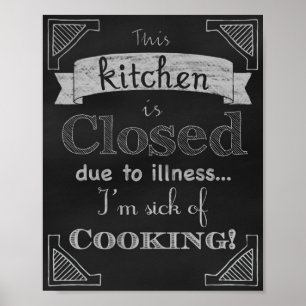 Chalkboard Keukendecor-prints, krijtbord Poster