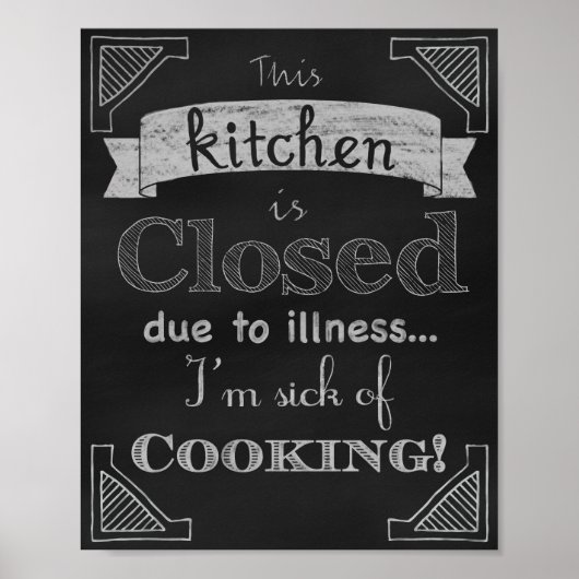 Chalkboard Keukendecor-prints, krijtbord Poster (Voorkant)
