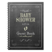 Chalkboard Kijk Geel Baby shower Guest Book Notitieboek (Voorkant)