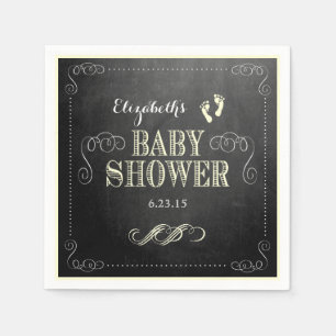  Chalkboard Kijk- Geel Baby shower Servetten
