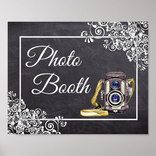 Chalkboard Kijk Weddenschap Foto Booth Poster (Voorkant)