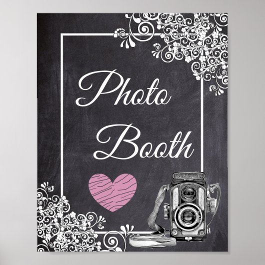 Chalkboard Kijk Weddenschap Foto Booth Poster (Voorkant)