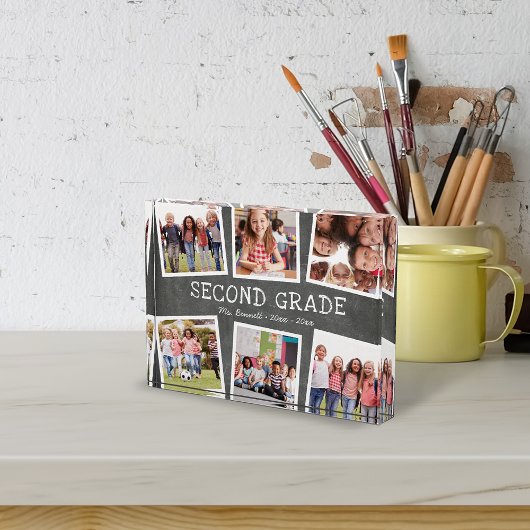 Chalkboard Kinder School Year Keepslag Collage Fotoblokken