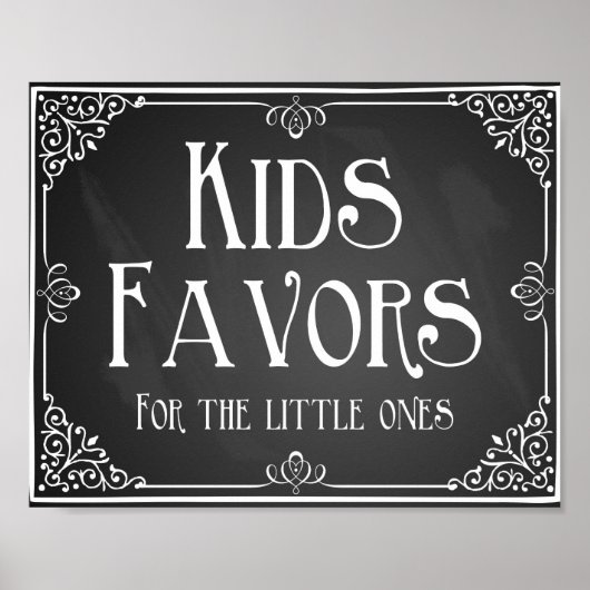 Chalkboard Kinder zoete-gunsttafel Afdrukken Poster (Voorkant)