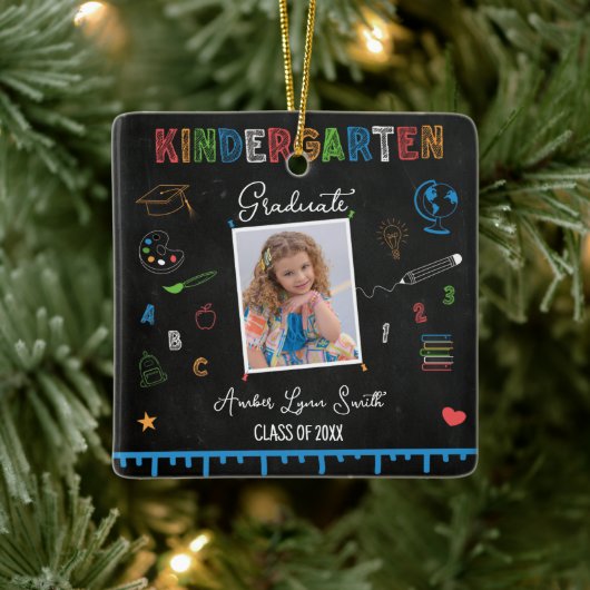 Chalkboard Kindergarten Afstuderen Ornament (Boom)