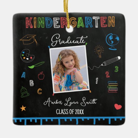Chalkboard Kindergarten Afstuderen Ornament (Voorkant)