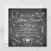 Chalkboard Kitchen Bridal Shower Kaart (Voorkant)