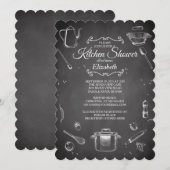 Chalkboard Kitchen Bridal Shower Kaart (Voorkant / Achterkant)