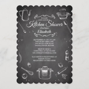 Chalkboard Kitchen Bridal Shower Kaart