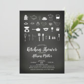 Chalkboard Kitchen Bridal Shower Kaart (Staand voorkant)