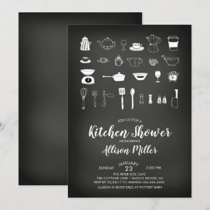 Chalkboard Kitchen Bridal Shower Kaart
