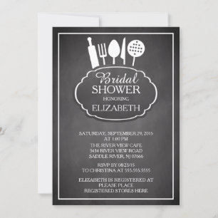 Chalkboard Kitchen Bridal Shower Kaart