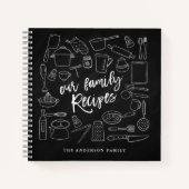 Chalkboard Kitchen Tools Personalized Recipe Notitieboek (Voorkant)