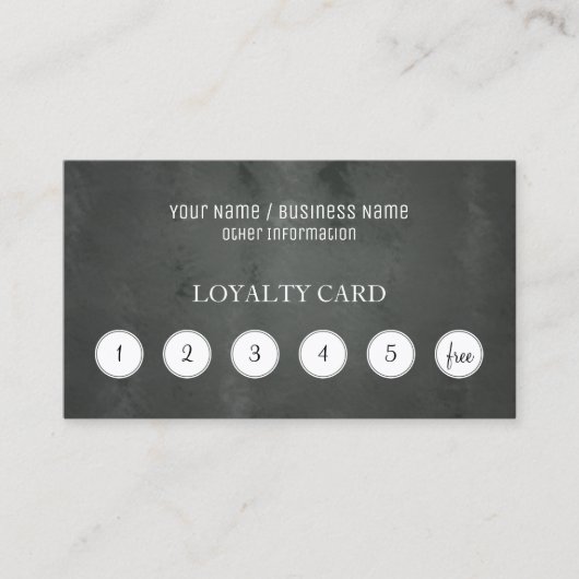 Chalkboard klantenkaart voor gebondenheid klantenkaartje (Voorkant)