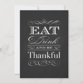  Chalkboard Klassieke Thanksgiving Dinner Kaart (Voorkant)