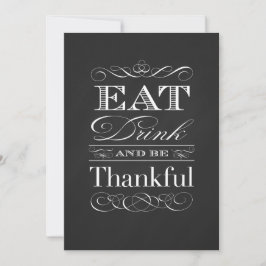  Chalkboard Klassieke Thanksgiving Dinner Kaart