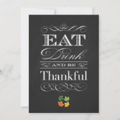 Chalkboard Klassieke Thanksgiving Dinner Kaart (Voorkant)