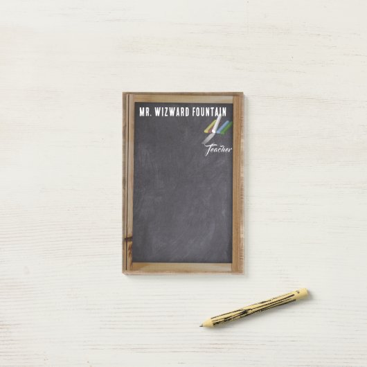 Chalkboard kleur krijt personaliseren leraar | post-it® notes (Op bureau)