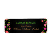 Chalkboard Kleurrijke Bloemkrans Bruiloft Etiket (Voorkant)