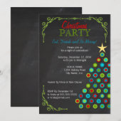 Chalkboard kleurrijke kerstboomfeestdag kaart (Voorkant / Achterkant)