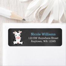 Chalkboard Koe Boy Baby shower Return Address