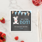 Chalkboard Koe Boy Baby shower Servet (Insitu)