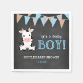 Chalkboard Koe Boy Baby shower Servet (Voorkant)