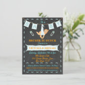 Chalkboard Koppels Luier Baby Douche waslijn Kaart (Staand voorkant)