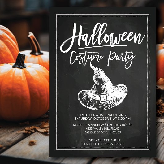 Chalkboard kostuum partij Halloween feest Kaart