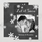 Chalkboard laat de wintervakantiefotokaart feestdagenkaart (Voorkant / Achterkant)