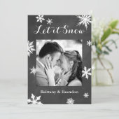 Chalkboard laat de wintervakantiefotokaart feestdagenkaart (Staand voorkant)