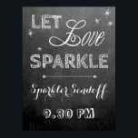 Chalkboard laat poster houden van sparkler bruilof<br><div class="desc">"Let love sparkler"-signaal met een schattige kartonachtergrond. Sparkler sendoff advies. Meer bordborden: http://www.zazzle.co.uk/collections/wedding_chalkboard_signage-119711116201517887</div>