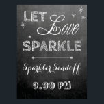 Chalkboard laat poster houden van sparkler bruilof<br><div class="desc">"Let love sparkler"-signaal met een schattige kartonachtergrond. Sparkler sendoff advies. Meer bordborden: http://www.zazzle.co.uk/collections/wedding_chalkboard_signage-119711116201517887</div>