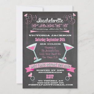 Chalkboard laatste vlucht vóór de ringuitnodiging kaart