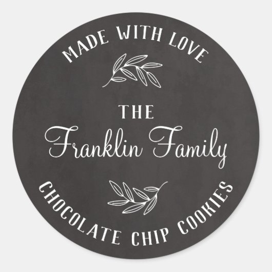 Chalkboard Label met Elegant Groen Cadeau (Voorkant)