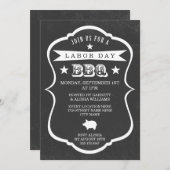 Chalkboard Labour Day Barbecue Uitnodiging (Voorkant / Achterkant)